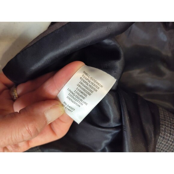 Banana Republic Woolblend Suit Vest Plaid Brown Back Measurements in Description - Picture 6 of 8